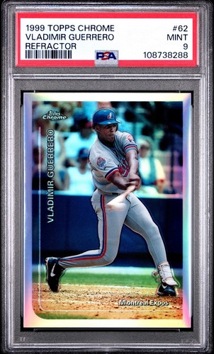 1999 TOPPS CHROME REFRACTOR VLADIMIR GUERRERO PSA 9 ALPHA POP 👻