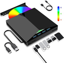 Lettore CD/DVD Esterno per PC, Masterizzatore Portatile Unità Esterna USB 3.0 CD