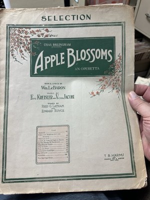 1919 11x14 Revue Sheet Music APPLE BLOSSOMS  SELECTION  by Victor Jacobi