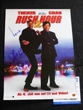 JACKIE CHAN signed autograph signed 20x28 cm "RUSH HOUR" newspaper photo in person