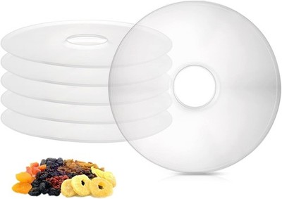 ZOOFOX 6 Pack Fruit Roll Sheets, Round Plastic Dehydrator Sheets with Edges, ...