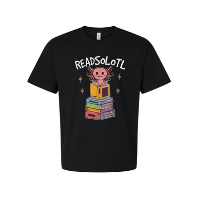 Unisex Graphic T Shirt With Colorful Stack Of Books And Cute Reading Creature De