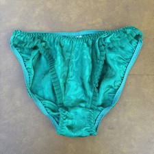 VICTORIA'S SECRET VINTAGE NWT Satin LACE HI-CUT PANTIES Green Size M/6
