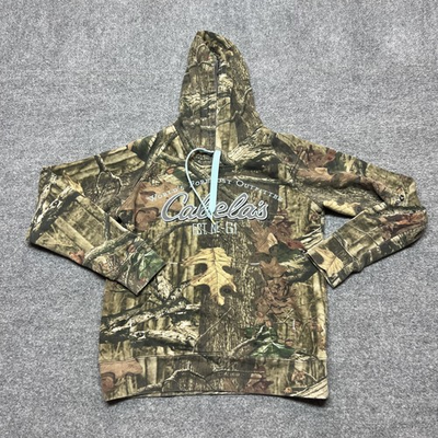 #ad Cabela#x27;s Hoodie Womens Small Camo Fleece Pullover Kangaroo Pocket Sweatshirt $17.99