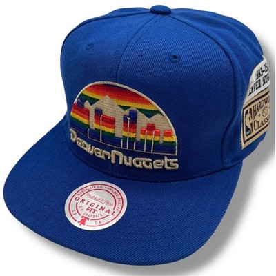 Mitchell & Ness Denver Nuggets Rainbow Skyline Snapback Hat Blue NBA HWC Cap