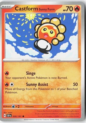 CASTFORM SUNNY FORM 020/191 COMMON SURGING SPARKS POKEMON NM