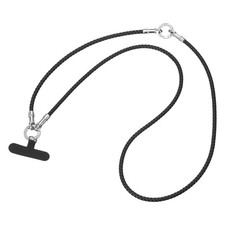 Phone Lanyard, 25.6 Inch Crossbody Cellphone Strap with Tether Tabs, Black