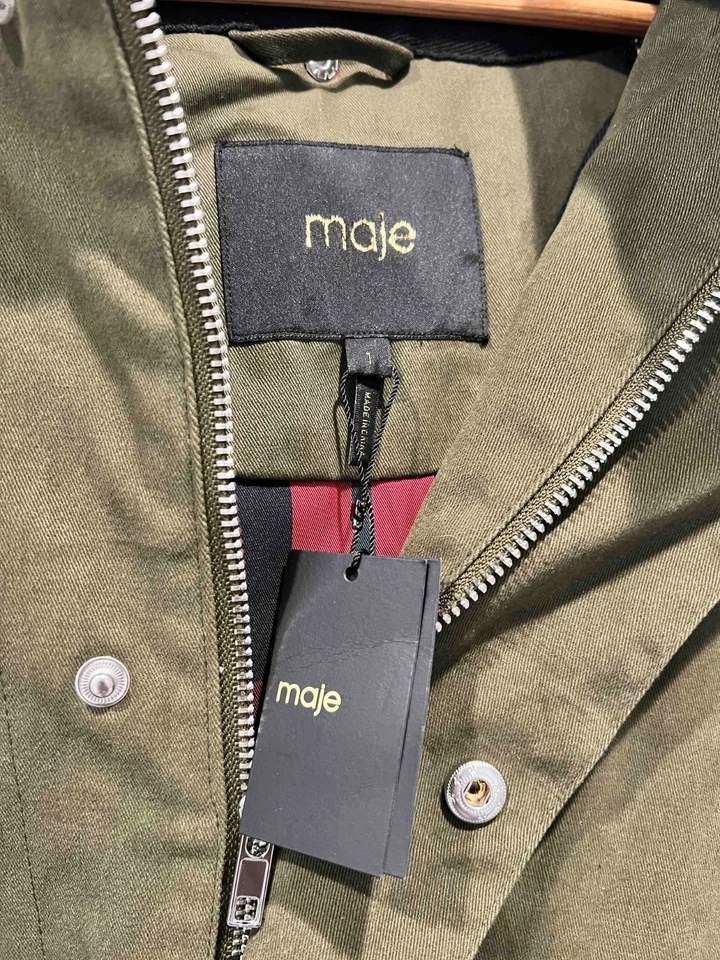 NWT Maje KAKI Layered Parka with Hood - Image 3 of 4