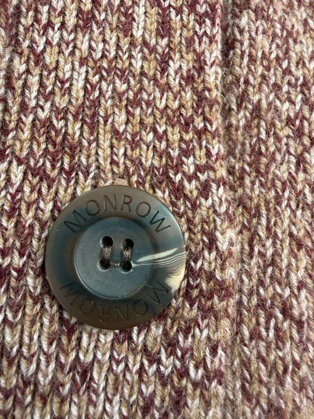 Monrow wool/ cashmere button down Maroon Cardigan… - image 3