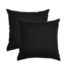 RELY Cotton Throw Pillow Covers Black 20"X20" 20" x Pack of 2 ,