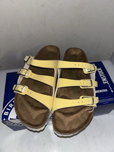 Birkenstock Sandalen Vegan Florida Fresh Brushed Vanilla Yellow Gr. 5 38 Neu 470