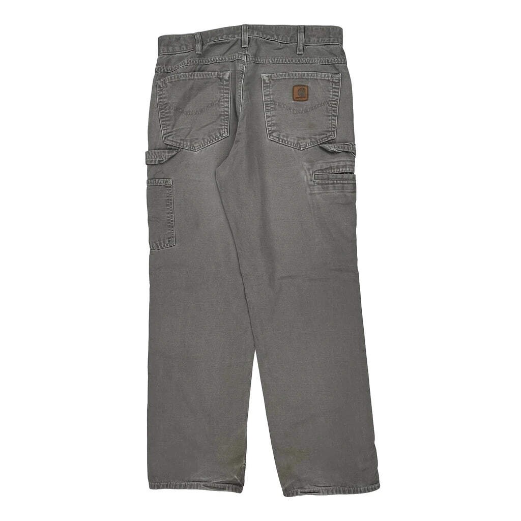 Carhartt Double Knee Carpenter Pants - 34W 32L Gray Cotton