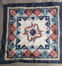 Vintage Wamcraft Southwestern Aztec Handkerchief Bandana Scarf Made In USA