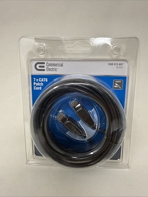 Commercial Electric 7 ft CAT6 Patch Cord Black - 1000 015 606
