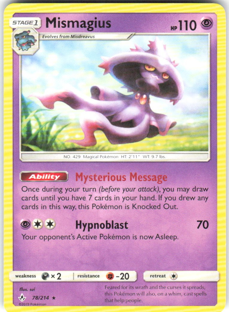 Mismagius 78/214 Unbroken Bonds Pokemon MP