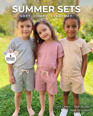 Kinder Baumwolle T-Shirt & Shorts Set Jungen Mädchen Sommer Outfit Kleinkind Lounge Set Sof