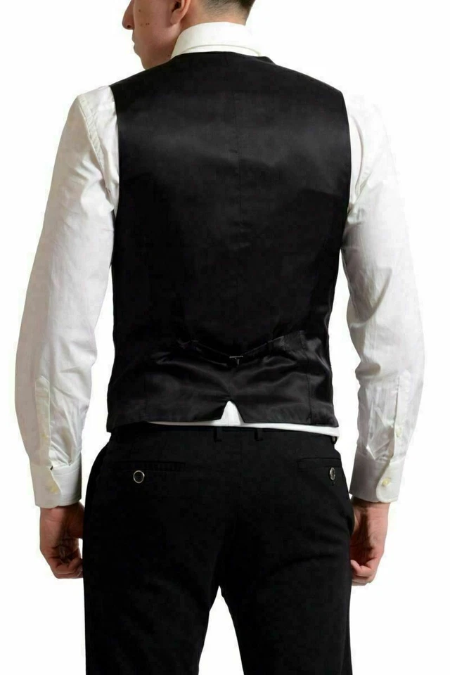 Colete masculino Dolce & Gabbana lã cinza botão EUA S IT 48 - Imagem 2 de 3