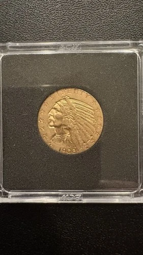 1908 $5 Indian Gold Indian Head, Choice BU, Low Mintage 578K, **FREE Shipping