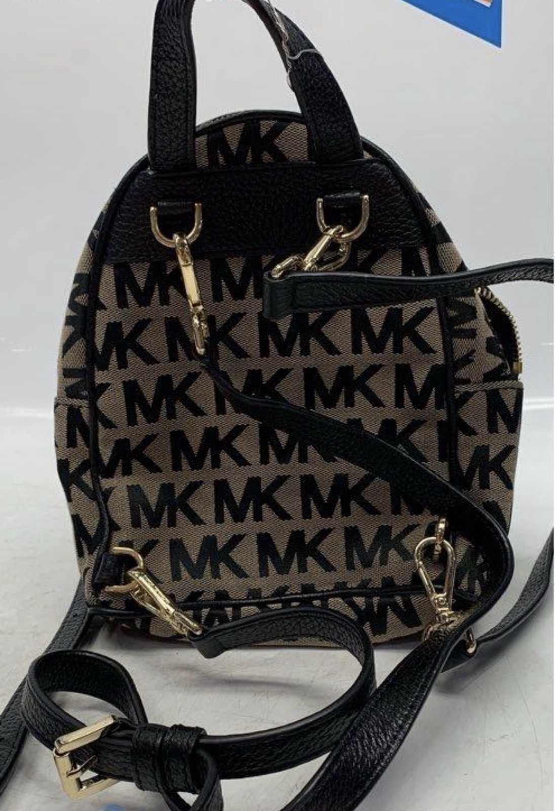 Authentic Tan/Black Michael Kors Mini Backpack. - image 2