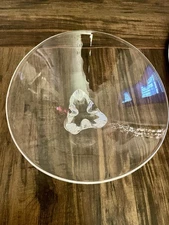 Steuben-like, 10.5" x 6" Clear Round Crystal Art Glass Bowl, Signed