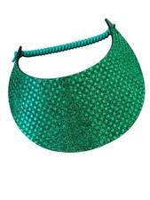 PICKLEBALL MARKETPLACE - Fabric Foam Sun Visor For Women - "Kelly Green Glitz"
