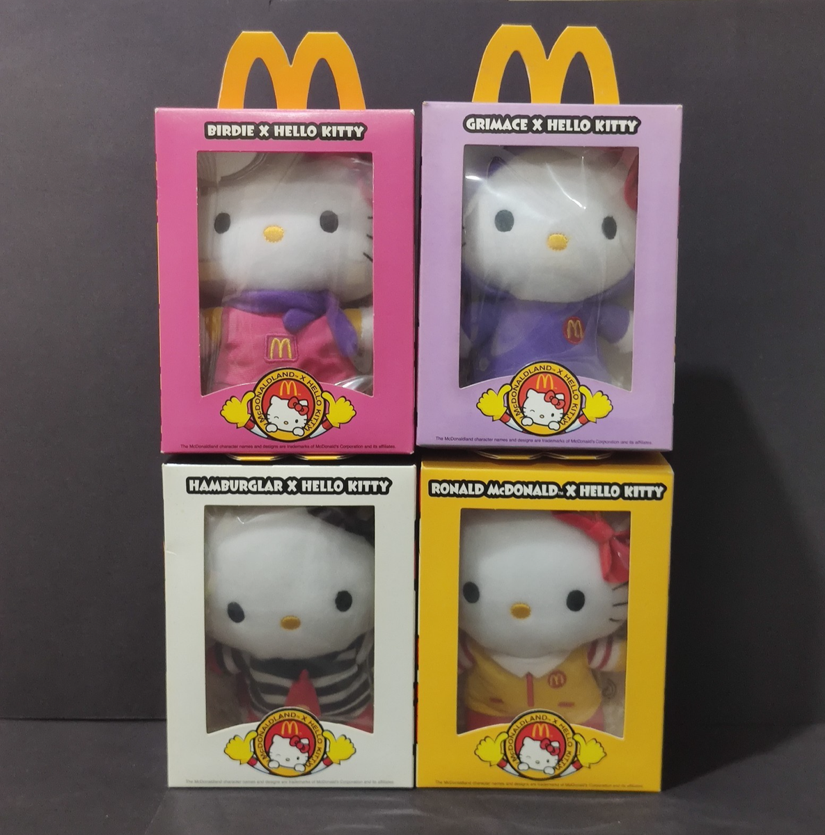 NIB Set of 4 McDonald's Malaysia McDonaldland X Hello Kitty Plush