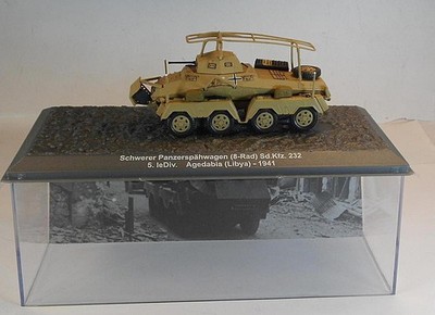 DeAgostini 1/72 Panzerspähwagen SD Kfz 232 Libya 1941 Tank Char in Box #9171