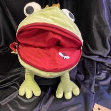 IKEA Green Frog Prince Plush Zipper Mouth Paj...