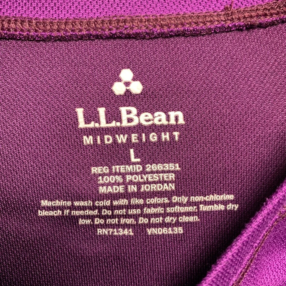 LL BEAN Shirt Womens Large Top Tee Midweight Activewear Purple - Image 3 of 4