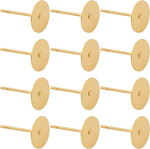 1 Box 200 StüCk Ohrstecker Aus Echtem 24 Karat Vergoldetem Edelstahl Ohrstecker-image
