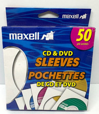 Maxell Blank 50 Pk CD-400 CD/DVD Paper Sleeves With Clear Window190135 New 2017