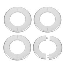 4pcs Wall Split Flange 78mm/3.1" Self-Adhesive Plumbing Cover Plates, Silver