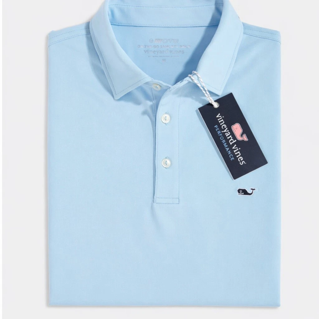 Vineyard Vines Sankaty Polo Jake Blue Performance Stretch Shirt Men's XXL NWT