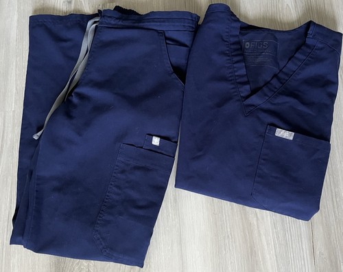 Lot Of 2 Figs Technical Collection Women’s Blue Straight Leg Scrub Pant / Top XS