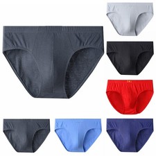 Mens Cotton Briefs MidRise Comfortable Stretchy Solid Color Collection