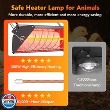 Ficuswin Chicken Coop Heater Lamps Replacement 300W Suitable for Chicken Coop...