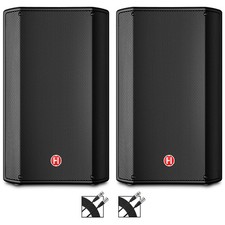 Harbinger VARI V1112 12" Powered Speakers Pair With Cables