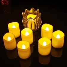 12 Pack Flickering Flameless Votive LED Tea Lights Candles, Electric Fake Bat...