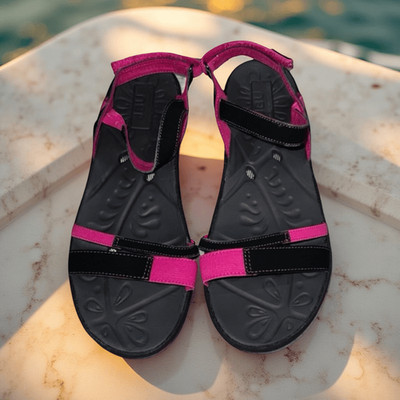 Jambu JBU Cyclone Flat Black/Pink Slip On Flip Flops Sandal Size 11