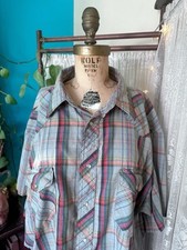 Vintage Wrangler Rainbow Pearl Snap Work Shirt Large  