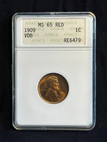 1909 VDB 1C Lincoln Wheat Cent Red MS 65 ANACS