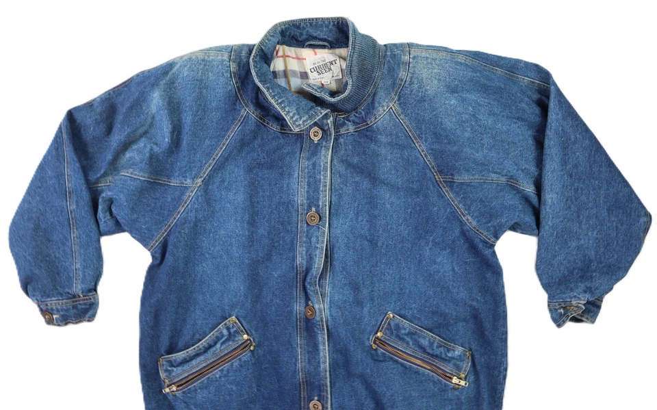 Abrigo chaqueta vaquera forrada larga para mujer US CURRENT SEEN 20 XXL 2XL Foto 3 de 4