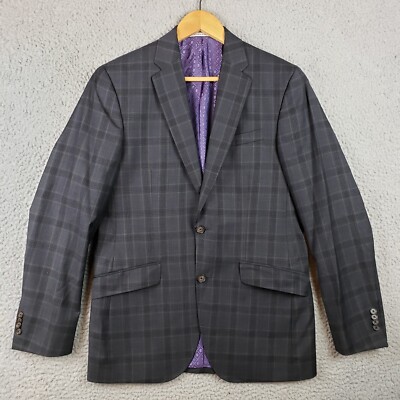 Ted Baker Endurance Jarrett 100% Wool Suit Jacket Blazer Notch Lapel 38 R  Plaid