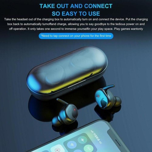 Bluetooth 5.0 Wireless Stereo Earphones Earbuds In-Ear Noise Canceling Best - Photo 5 sur 14