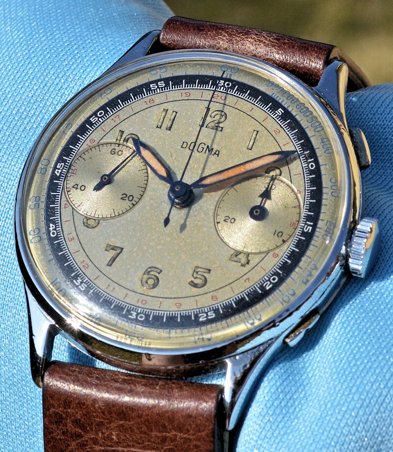 Rare Chrono DOGMA 2 Meters Military Style Chrome Case Vintage Fixed Handles - Image 4 of 4