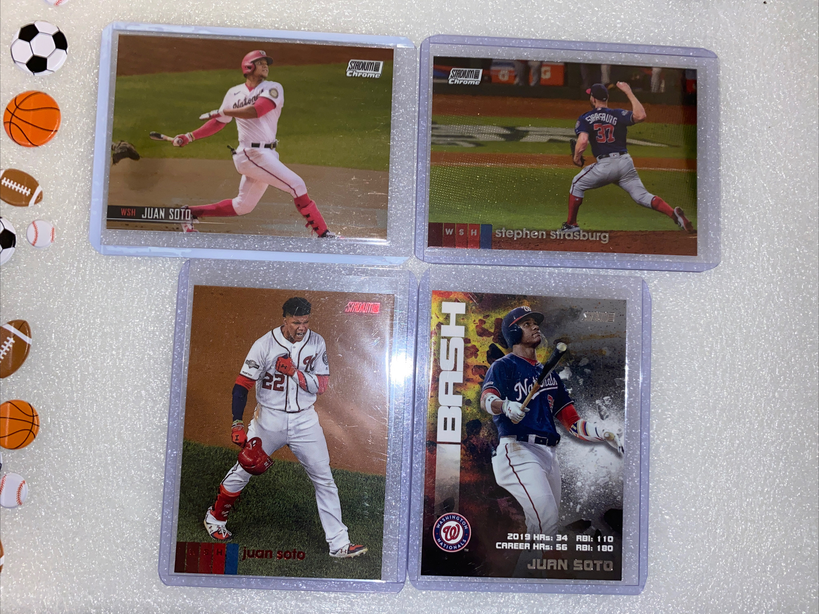 2021 Topps Stadium Club Juan Soto Chrome & 2020 Stadium Club Stephen Strasberg