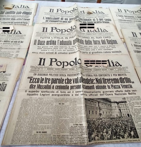 PP0091 34 quotidiani giornali originali Il Popolo d'Italia 1935 anno XXII / XIII - Foto 2 di 3