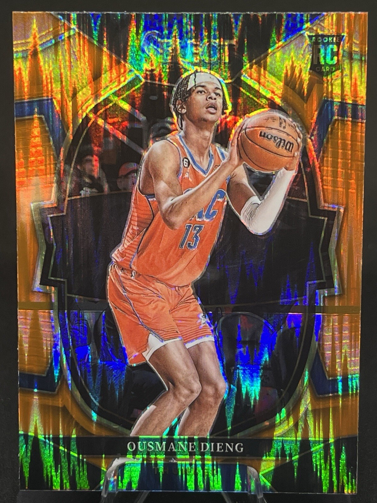 OUSMANE DIENG 2022-23 Select ORANGE FLASH PRIZM #76 RC Rookie OKC Thunder Card