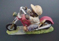 African American Boy Kid Motorcycle  Figurine Chopper Motorbike Black Americana