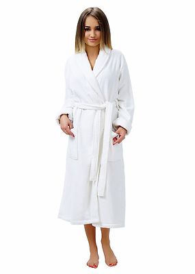 Schalkragen Bademantel ROM Saunamantel, Morgenmantel Dame cremeweiß Gr. S,M,L,XL